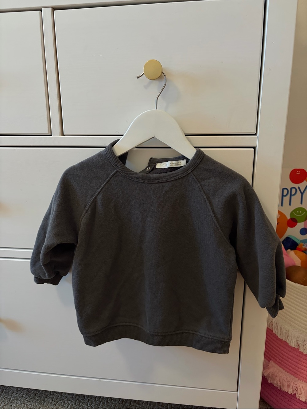 Zara Baby Charcoal Gray Sweatshirt 9-12 Months